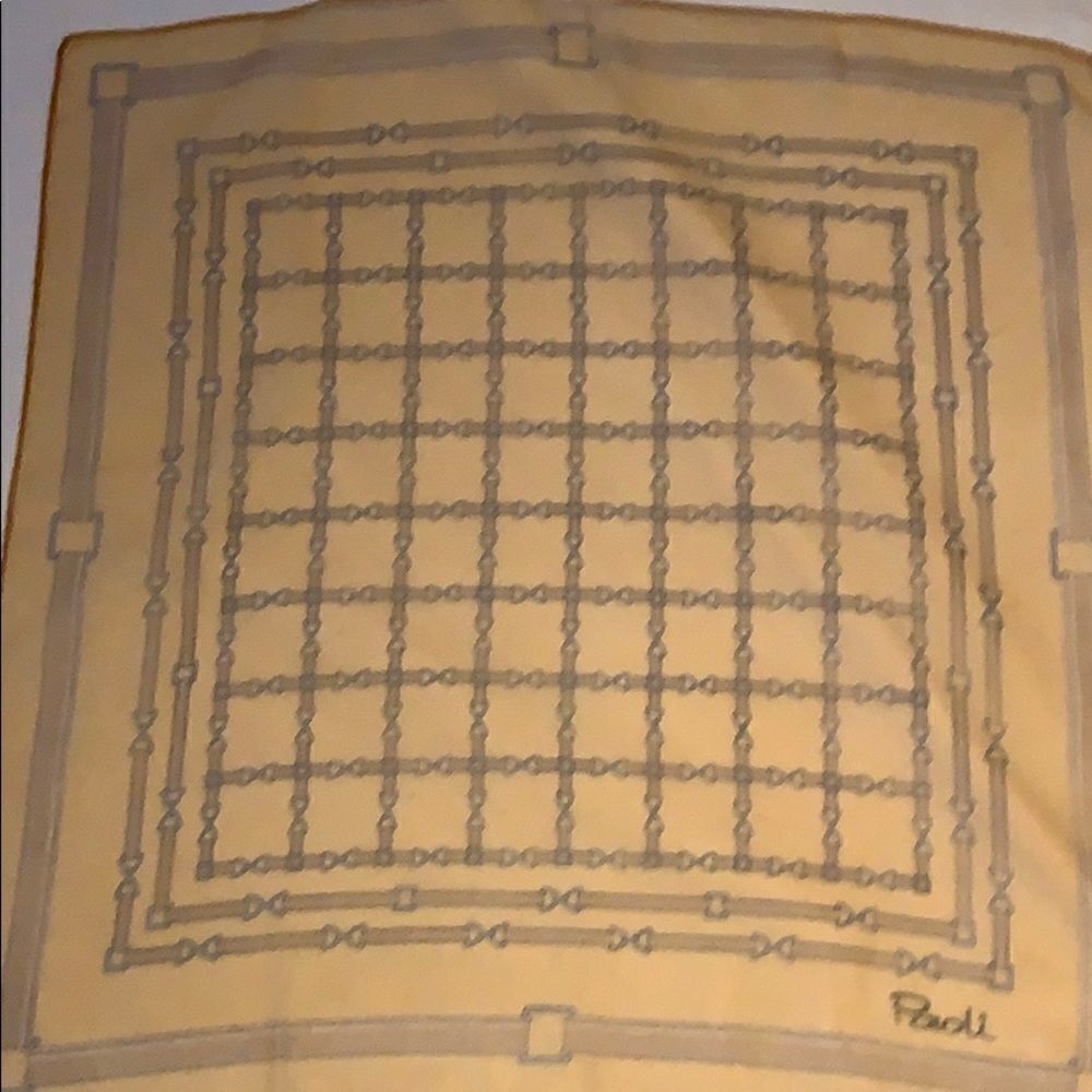 Vtg Paoli sheer silk horse bit design scarf